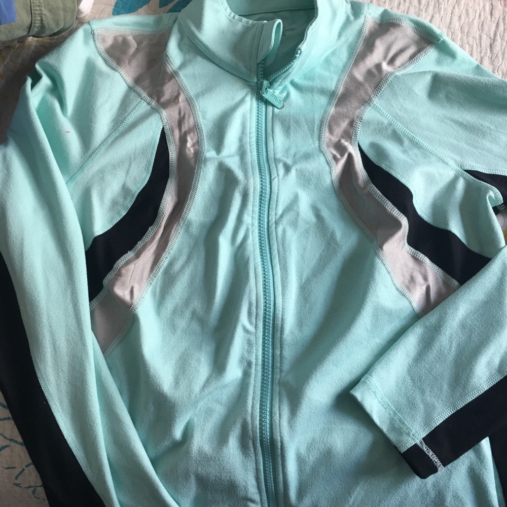 Fila light blue zip up sz L